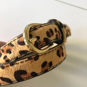 Skinny Leopard Print Belt S/M